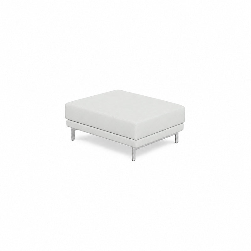 Nockeby Footstool Cover-Canvas Pure white
