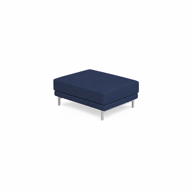 Nockeby Footstool Cover-Structural Weave navy