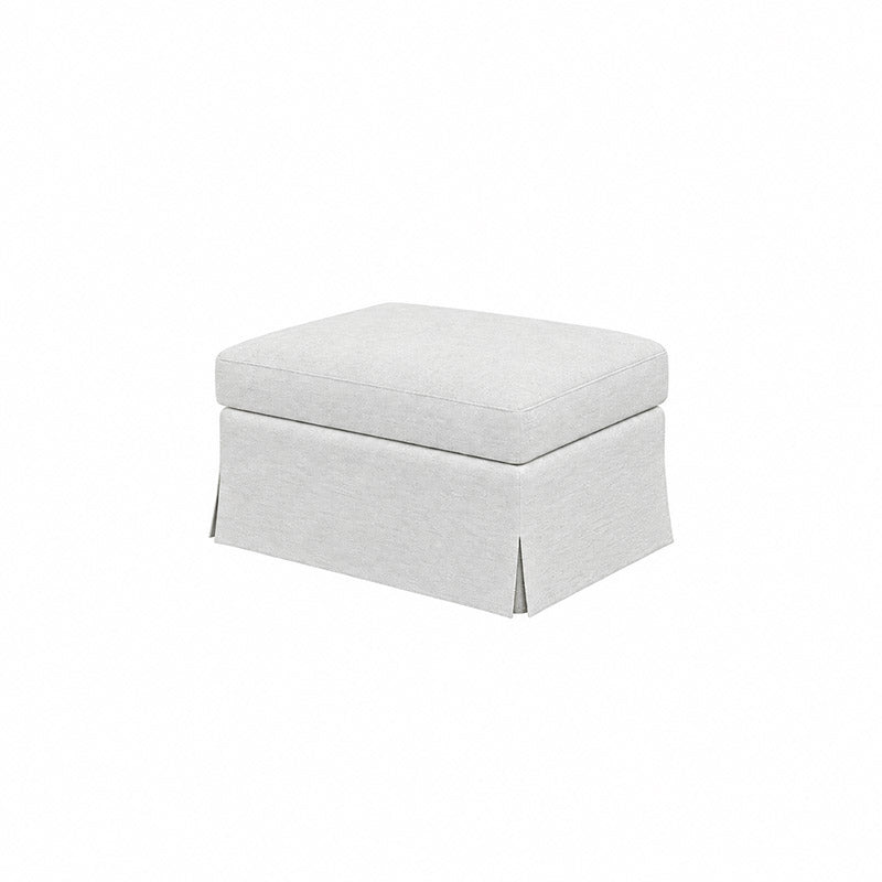 Färlöv Footstool Cover-Canvas Pure white