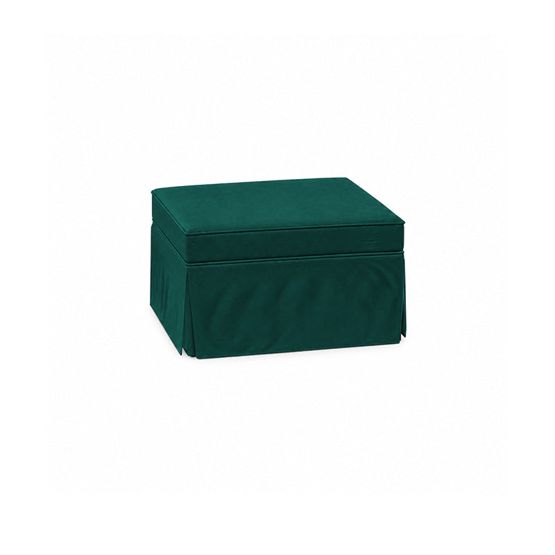 Pottery Barn Basic Ottoman-Velvet peacock