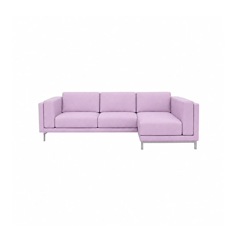 Nockeby 3 Seat Sofa with Right Chaise Cover-Velvet Dusty rose