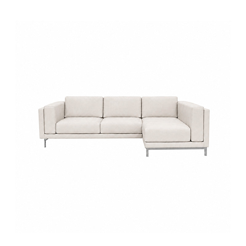 Nockeby 3 Seat Sofa with Right Chaise Cover-Corduroy Silver White