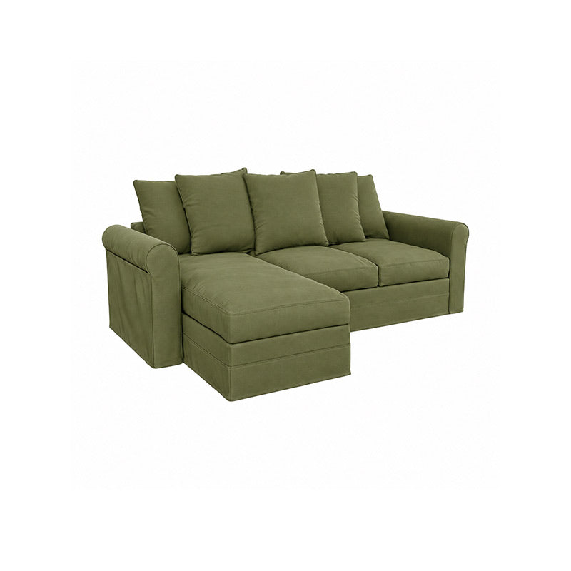 Grönlid 3 Seater with Chaise Sofa Cover-Chenille Cypress Green