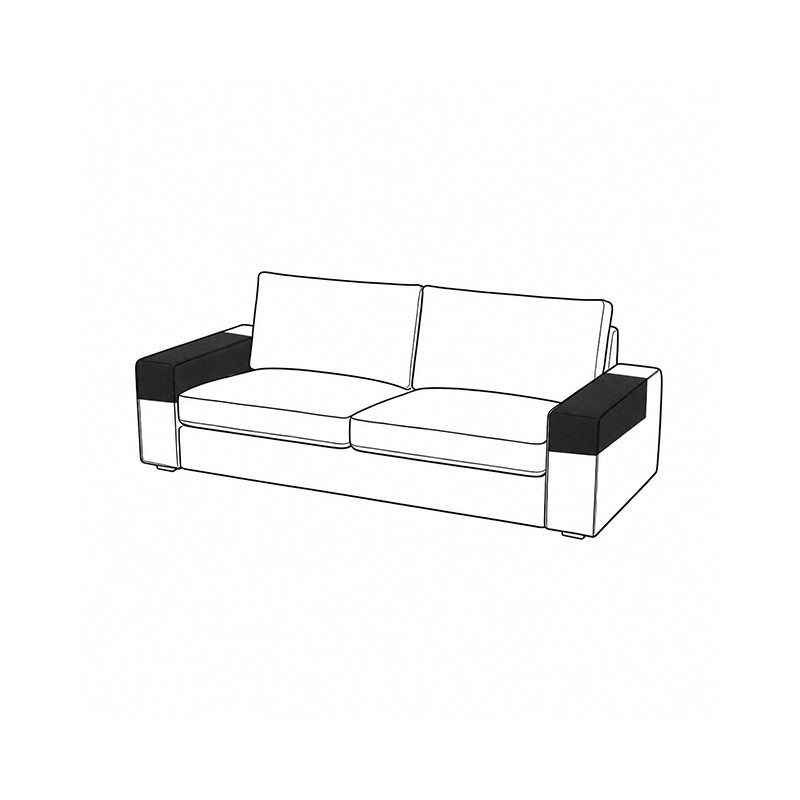 Square Sofa Armrest Covers-Microfiber Black