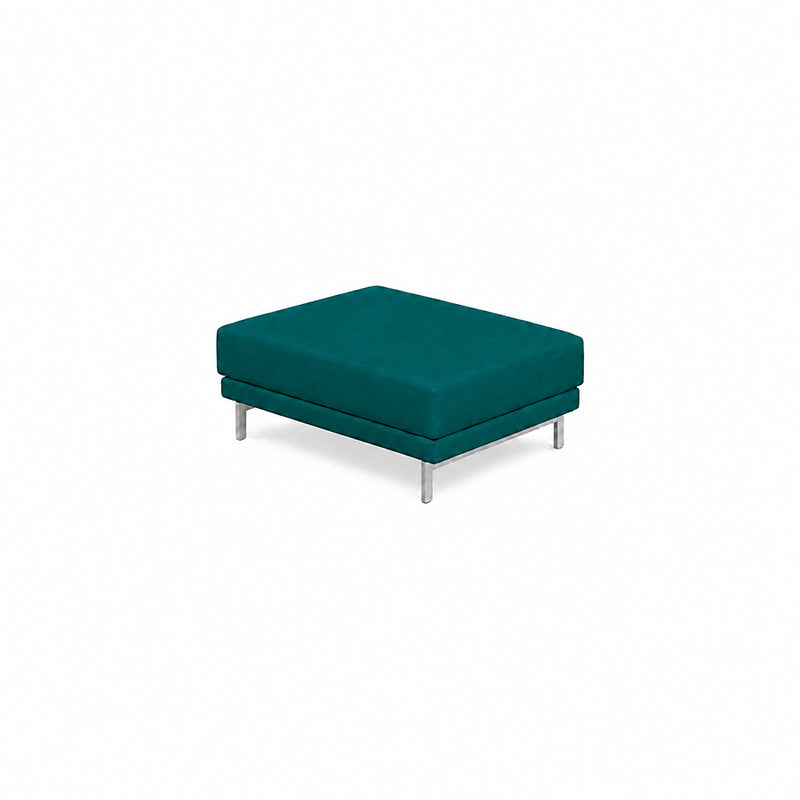 Nockeby Footstool Cover-Velvet peacock