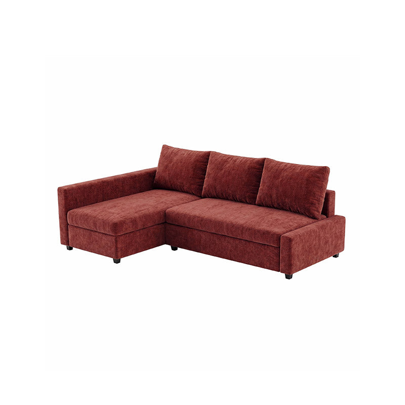 FRIHETEN Sofa Bed with Left Chaise Cover-Chenille Burnt Brick