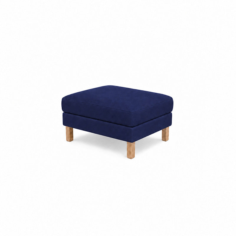 Karlstad Footstool Cover-Velvet cobalt-blue