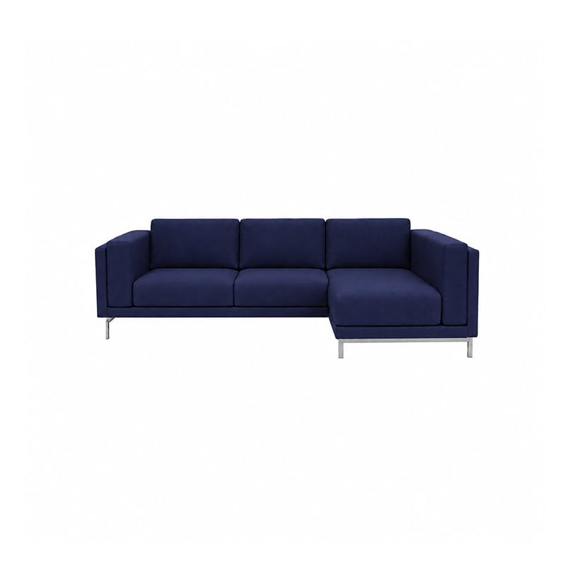 Nockeby 3 Seat Sofa with Right Chaise Cover-Velvet Cobalt blue