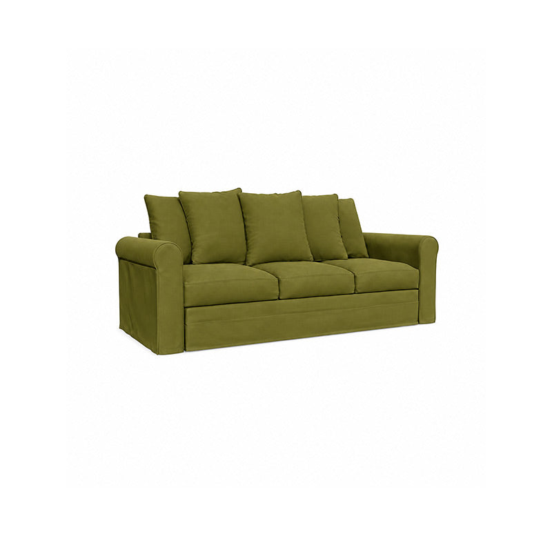 Grönlid 3 Seater Sofa Cover-Velvet olive