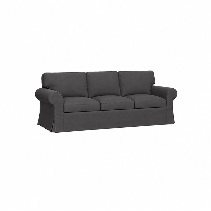 Ektorp 3.5 Seater Sofa Cover-Structural Weave charcoal