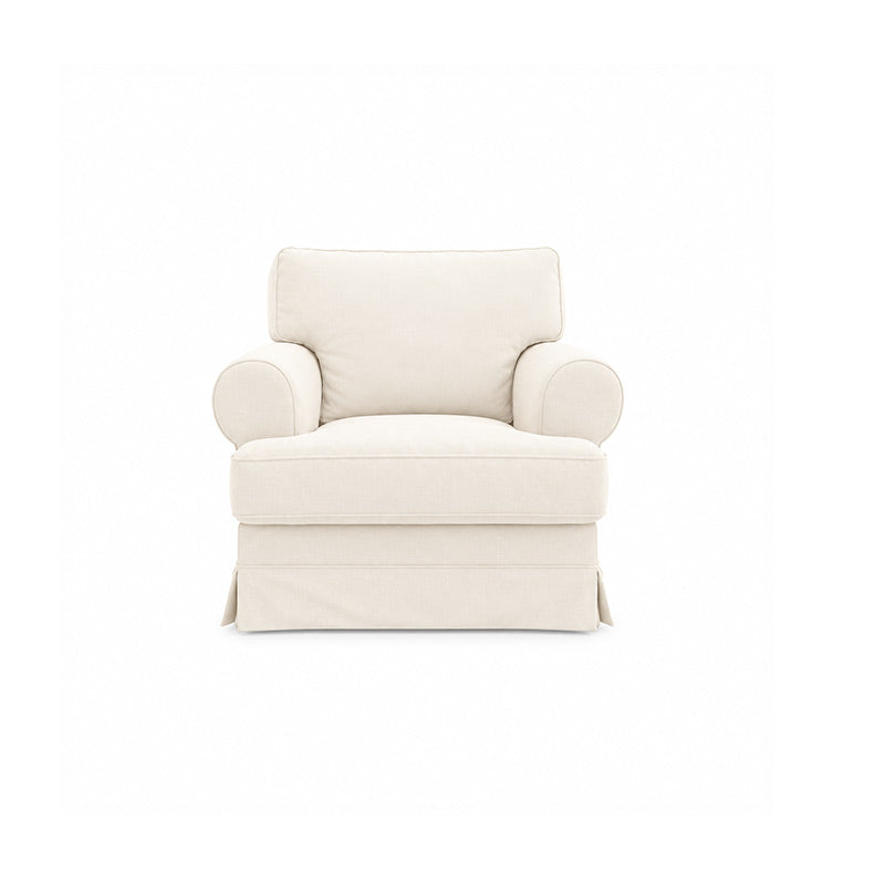 Barkaby Armchair Cover-Structural Weave Cream