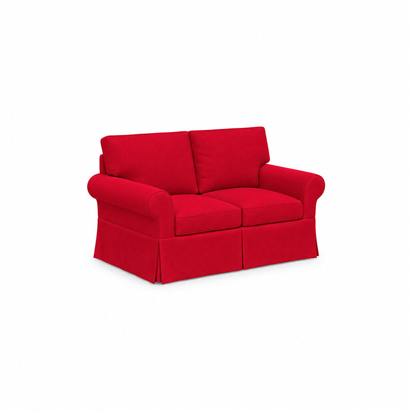 Pottery Barn Basic 2 Seater Sofa-Structural Weave red