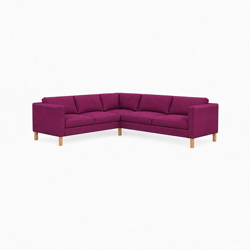 KARLSTAD Corner Sofa Cover (2+3)-Canvas Berry plum
