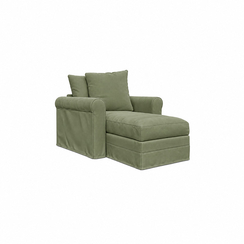 Grönlid Chaise Lounge Cover-Chenille Cypress Green