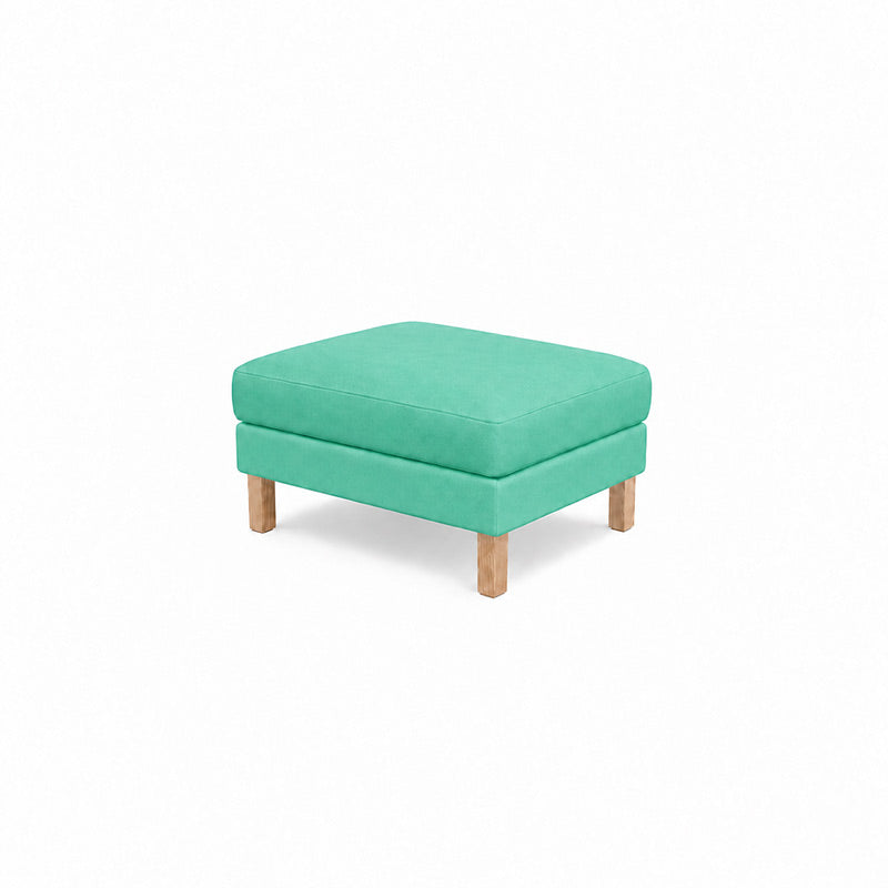 Karlstad Footstool Cover-Velvet cyan