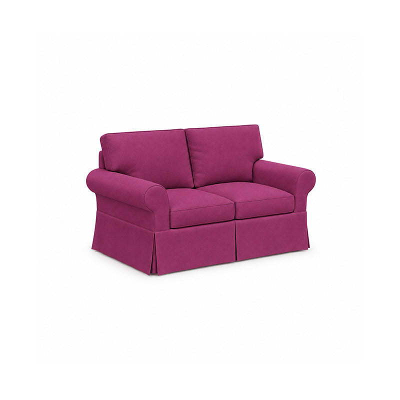 Pottery Barn Basic 2 Seater Sofa-Canvas Berry plum