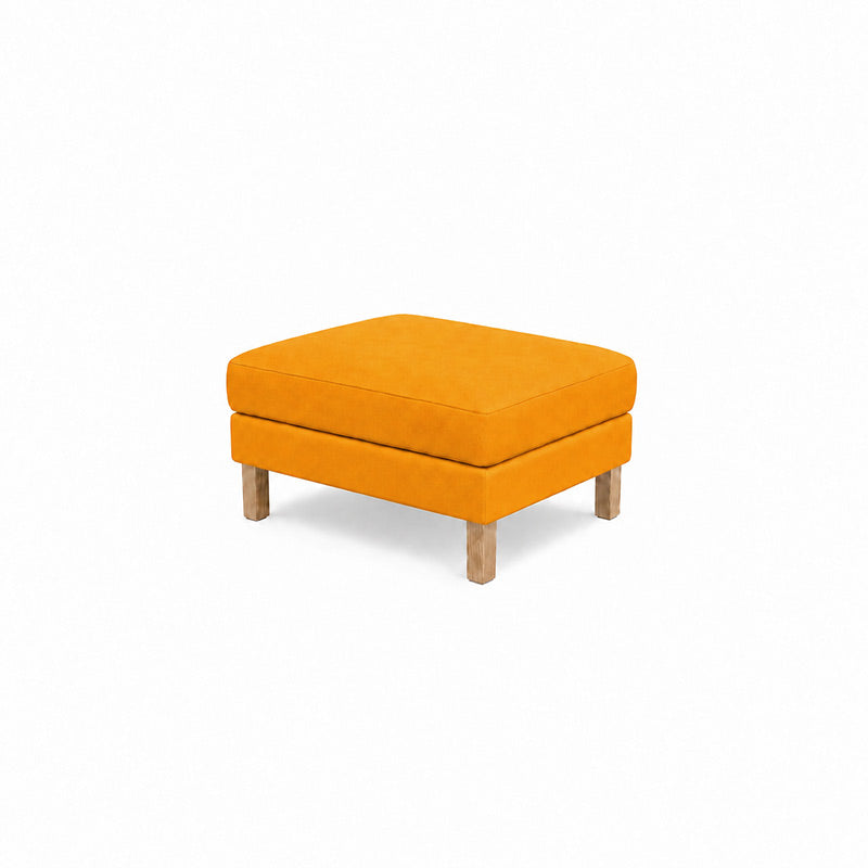 Karlstad Footstool Cover-Velvet yellow