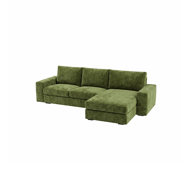 KIVIK 4-Seat Sofa Cover Set with Chaise-Chenille Cypress Green