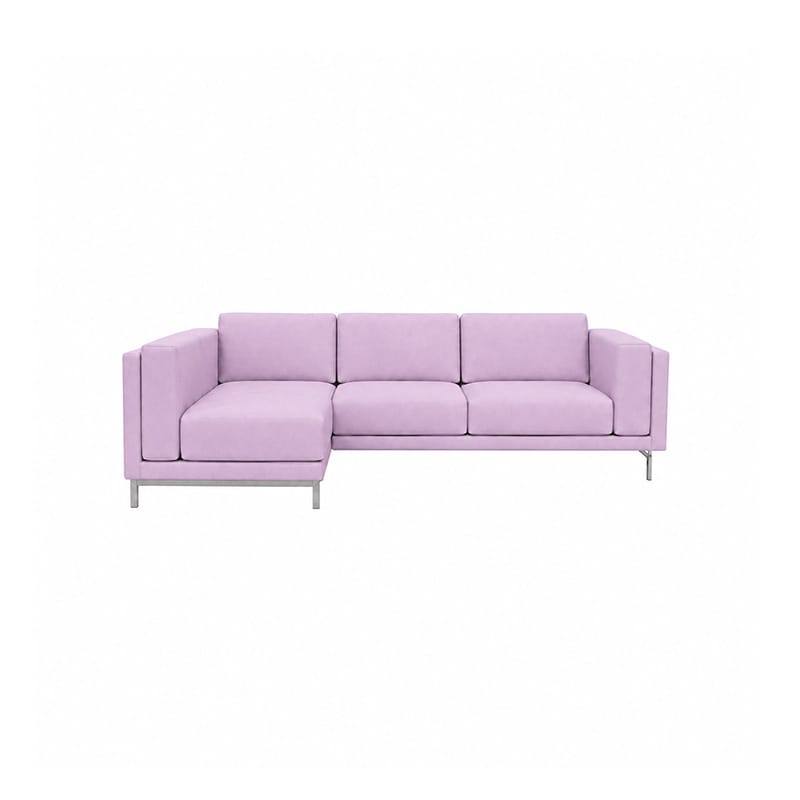 Nockeby 3 Seat Sofa with Left Chaise Cover-Velvet Dusty rose