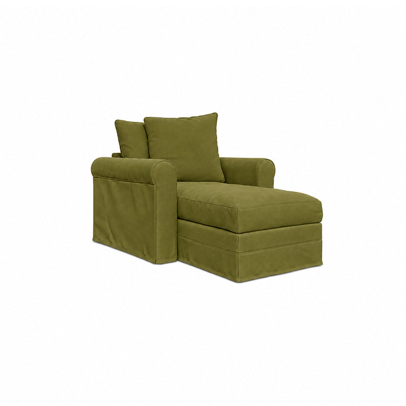 Grönlid Chaise Lounge Cover-Velvet olive