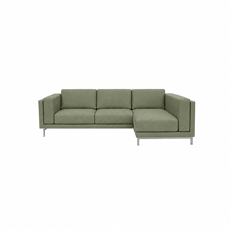 Nockeby 3 Seat Sofa with Right Chaise Cover-Chenille Cypress Green