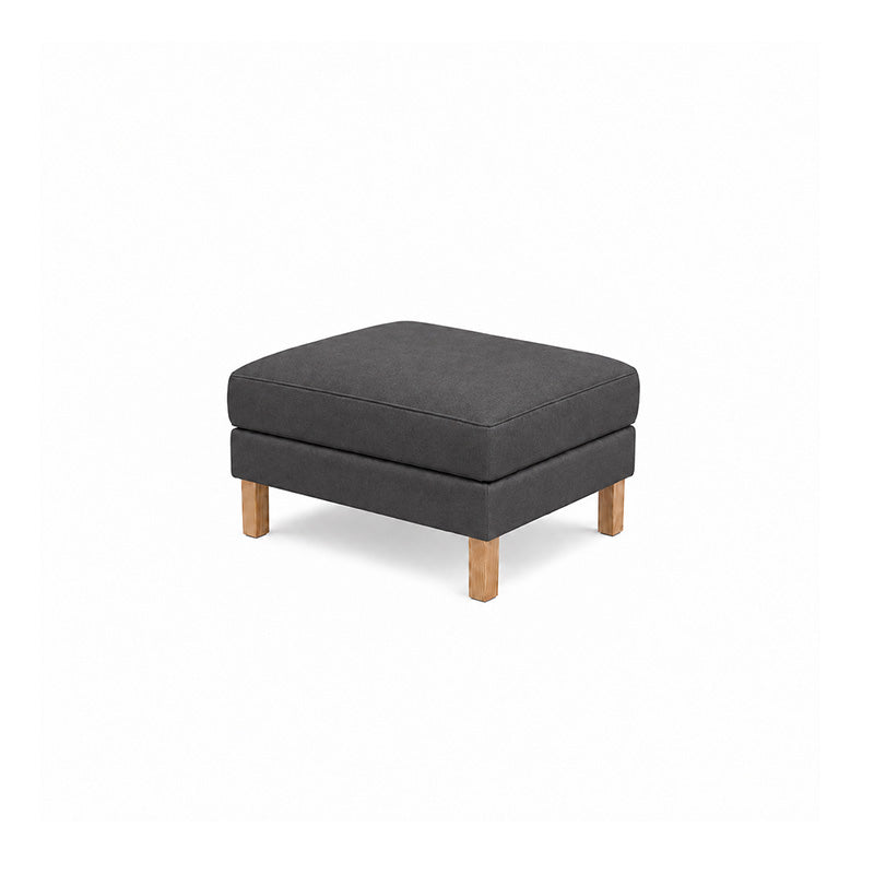 Karlstad Footstool Cover-Structural Weave charcoal