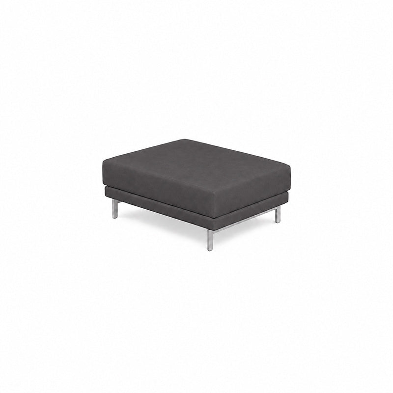 Nockeby Footstool Cover-Velvet gray