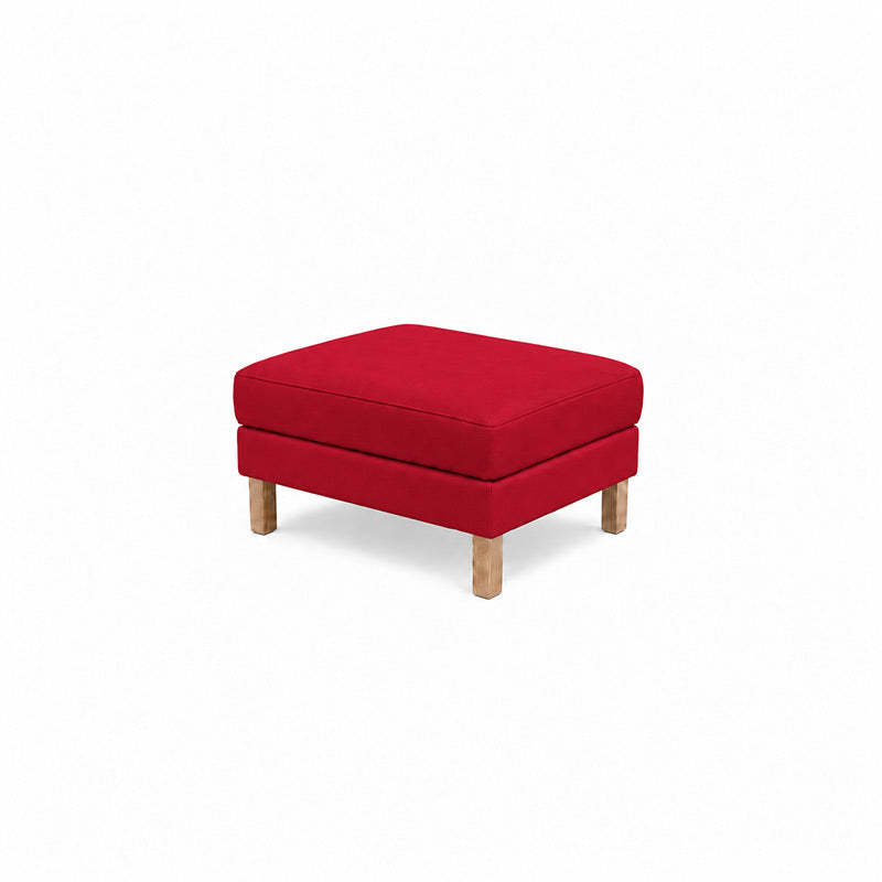 Karlstad Footstool Cover-Structural Weave red