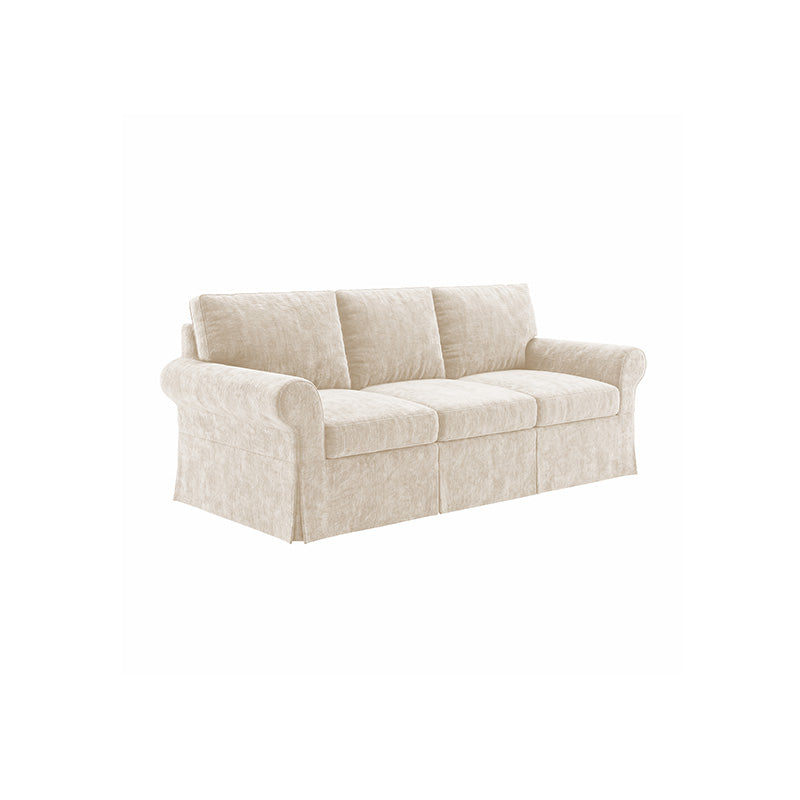 POTTERY BARN Basic 3-Seater Sofa Cover-Chenille Buttermilk
