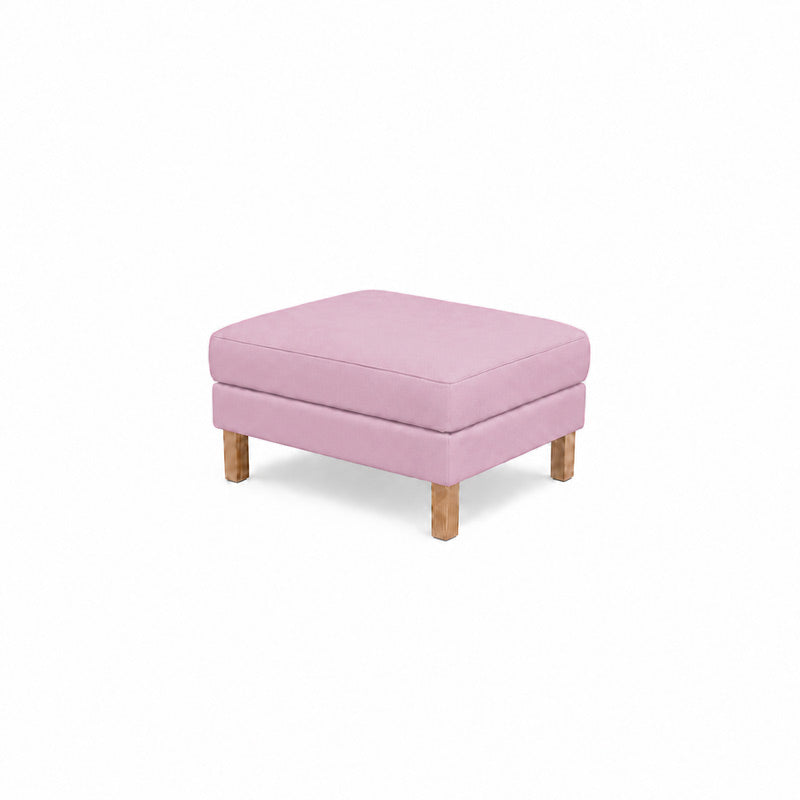 Karlstad Footstool Cover-Structural Weave blush pink
