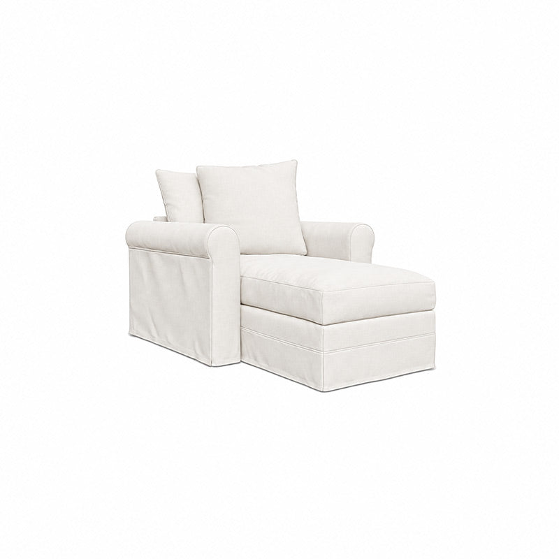 Grönlid Chaise Lounge Cover-Corduroy Silver White