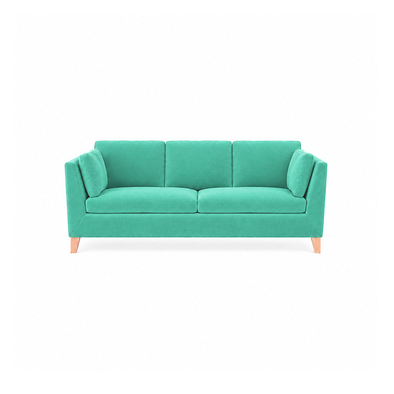 Stockholm 3 Seater Sofa Cover-Velvet Cyan
