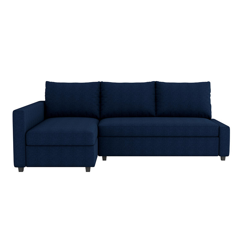 FRIHETEN Sofa Bed with Left Chaise Cover-Structural Weave navy