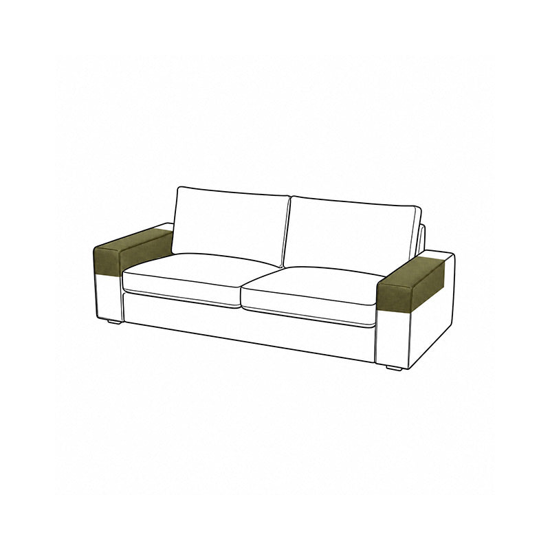 Square Sofa Armrest Covers-Microfiber Olive