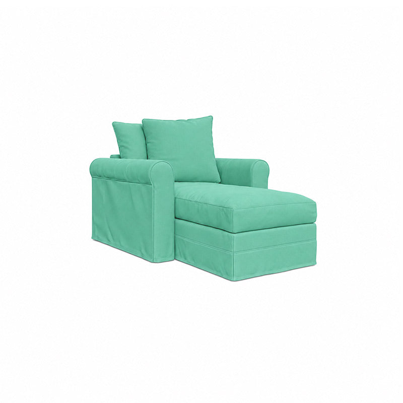 Grönlid Chaise Lounge Cover-Velvet cyan