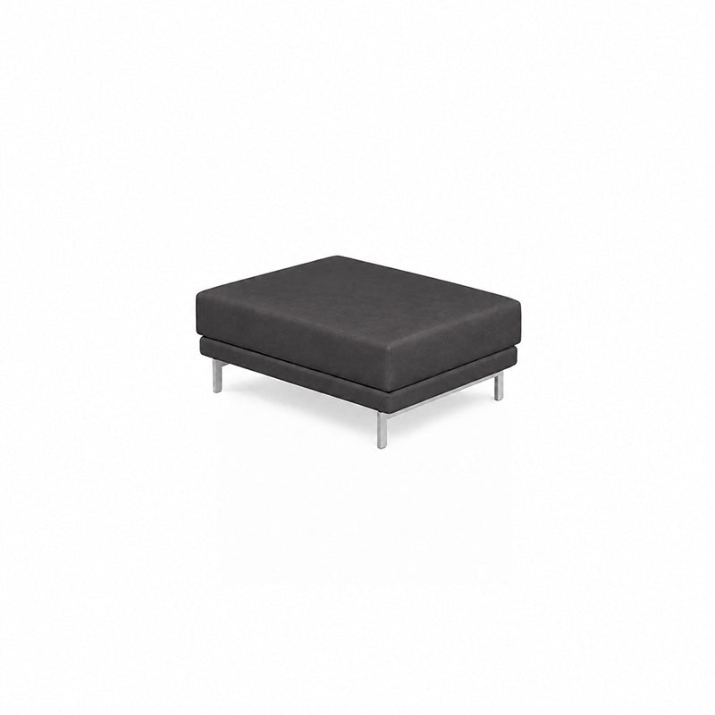 Nockeby Footstool Cover-Structural Weave charcoal