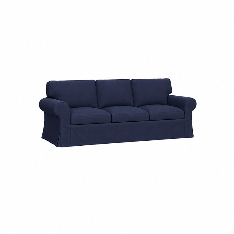 Ektorp 3.5 Seater Sofa Cover-Microfiber Navy blue