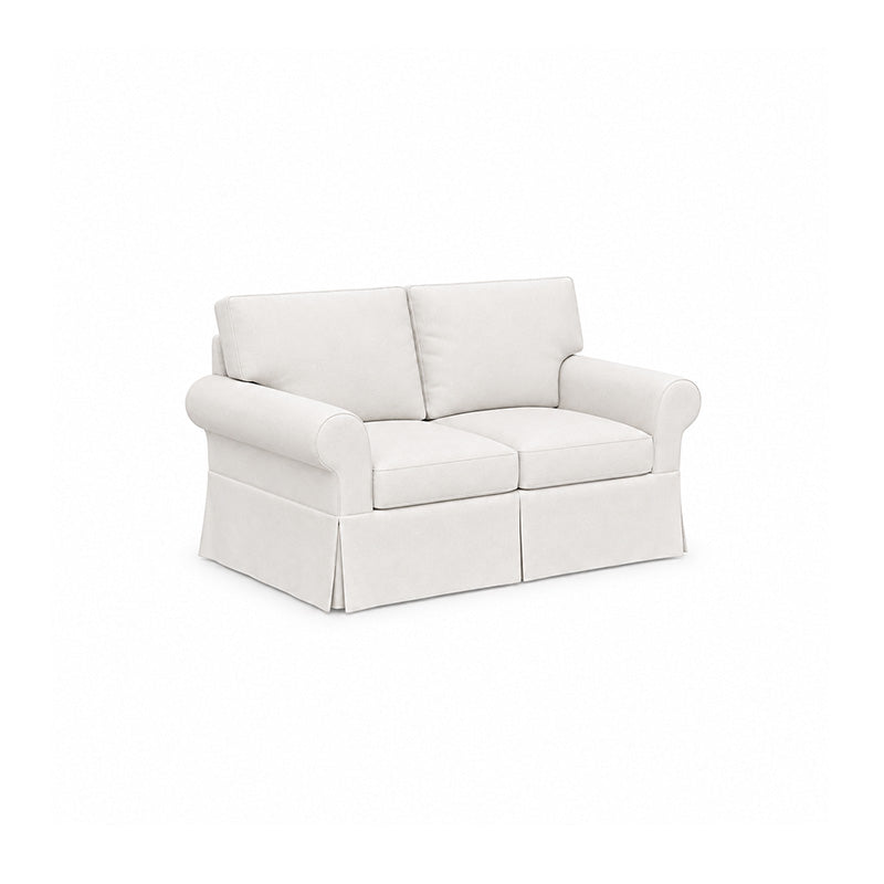 Pottery Barn Basic 2 Seater Sofa-Corduroy Silver White