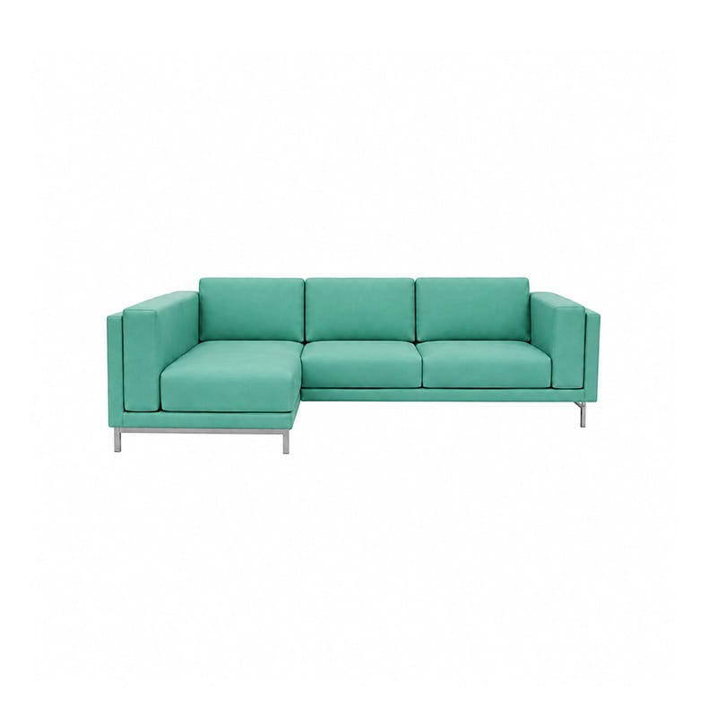 Nockeby 3 Seat Sofa with Left Chaise Cover-Velvet Cyan