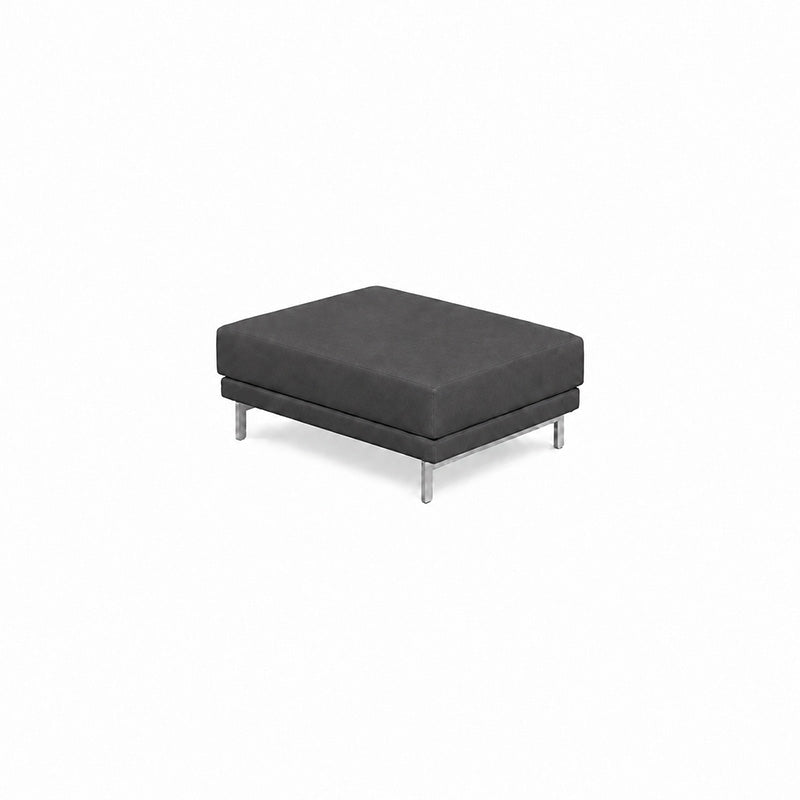 Nockeby Footstool Cover-Canvas Charcoal