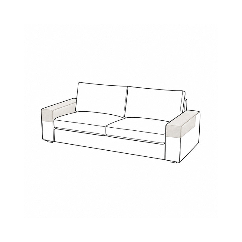 Square Sofa Armrest Covers-Microfiber Ivory