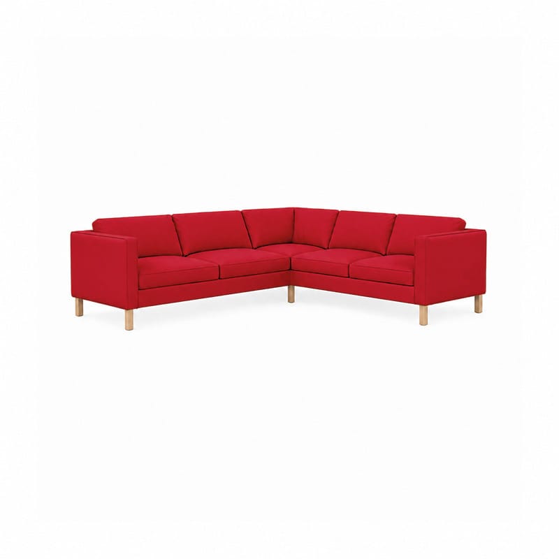 Karlstad Corner Sofa Cover (3+2)-Structural Weave red