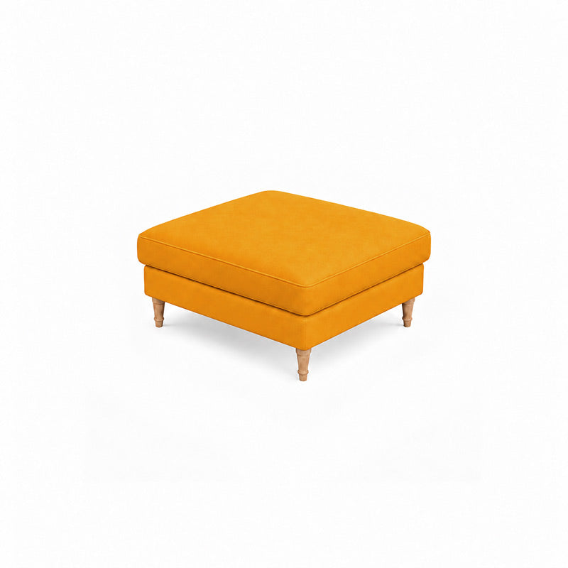 Stocksund Footstool Cover-Velvet yellow