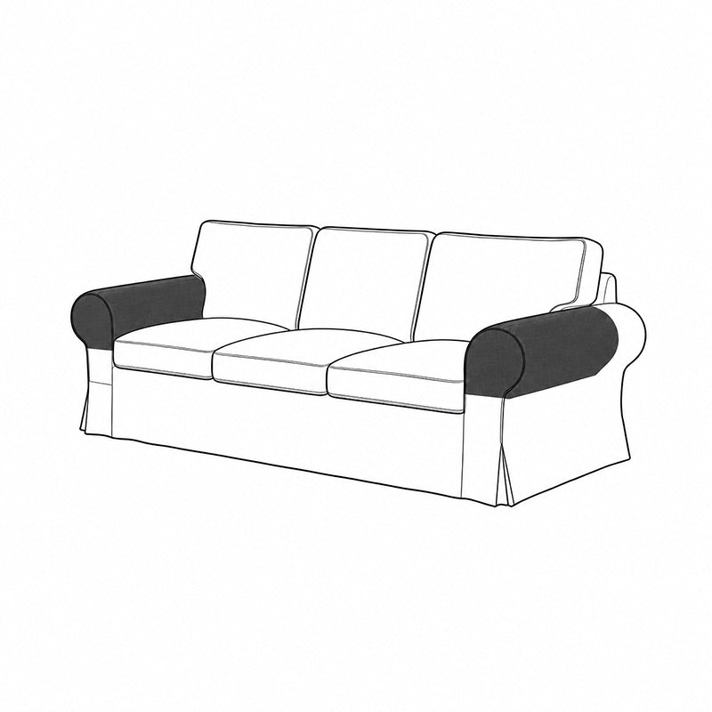 Round Armrest Slipcovers-Microfiber Ash