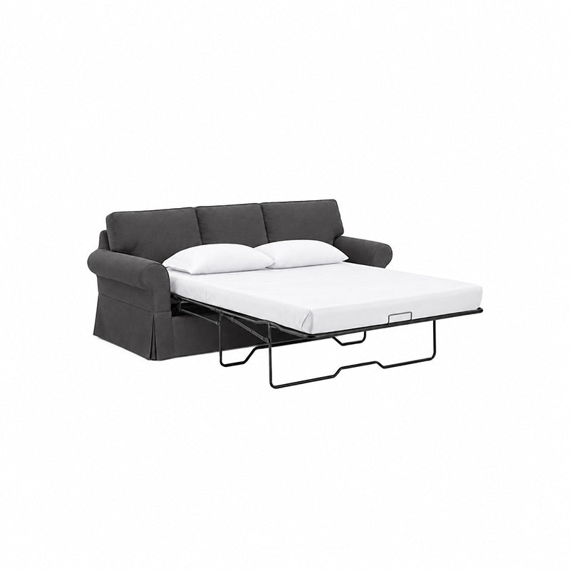 Pottery Barn Basic Sleeper Sofa Cover-Structural Weave charcoal