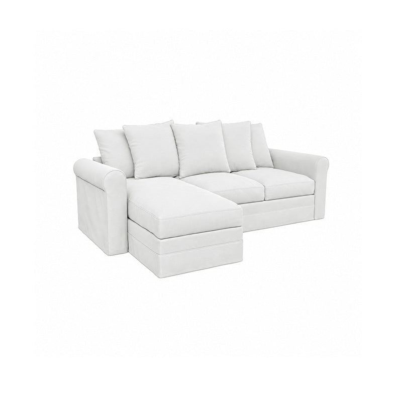 Grönlid 3 Seater with Chaise Sofa Cover-Canvas Pure white
