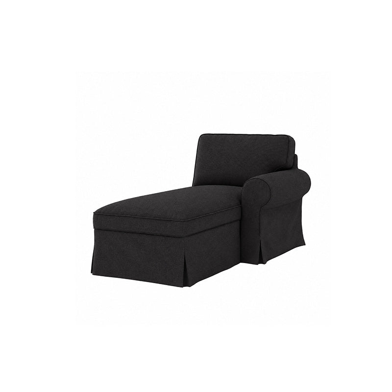 EKTORP Chaise with Right Armrest Cover-Microfiber Black