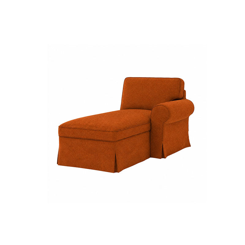 EKTORP Chaise with Right Armrest Cover-Microfiber Terra mauve