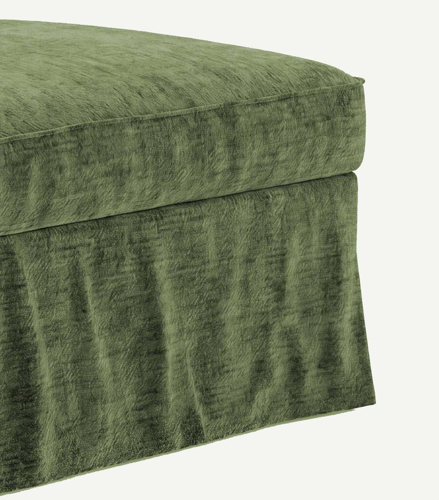 Funda chaise longue EKTORP con reposabrazos izquierdo, chenilla verde ciprés