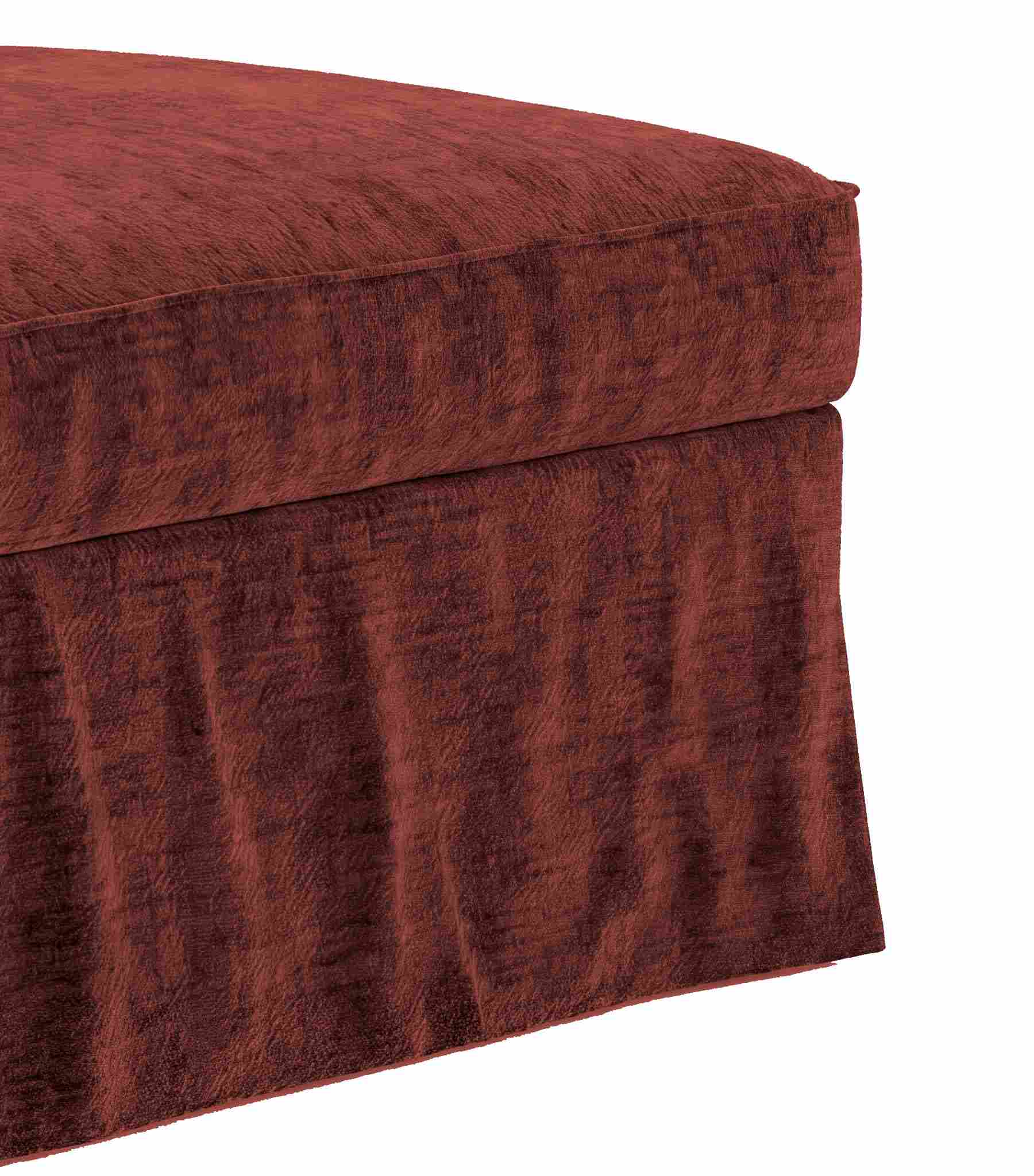 Funda para chaiselongue EKTORP con reposabrazos izquierdo - chenilla ladrillo quemado